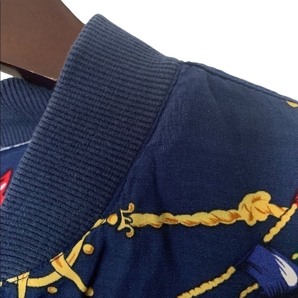 VINTAGE | Women’s Navy Nautical Bomber Windbreaker Zip Up Jacket | Size XL - Picture 8 of 16